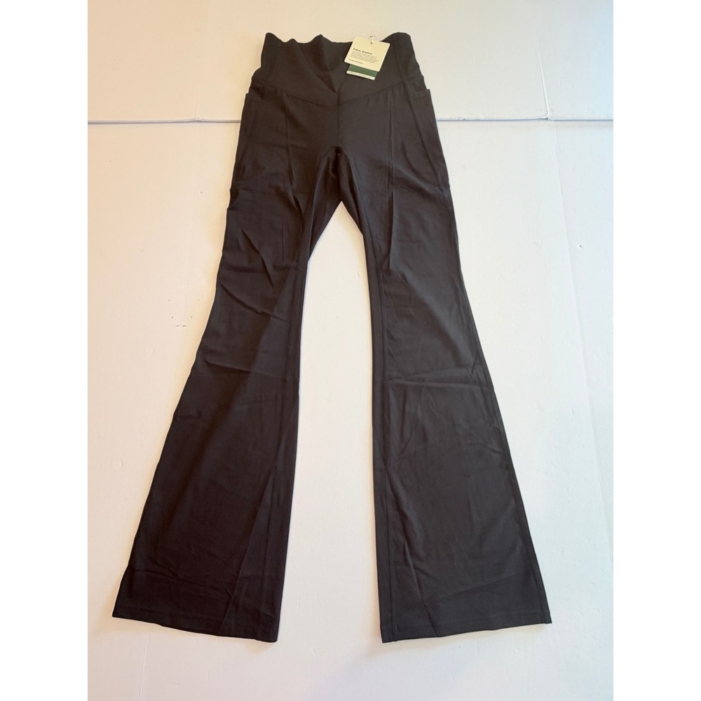 Halara Black Crossover High Waisted Flare Yoga Pants Petite XS Pockets
